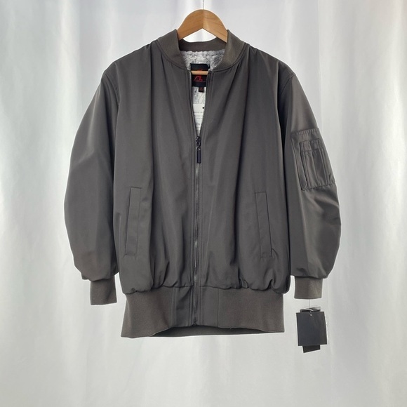 NWT A by Adrienne Landau Faux Fur Reversible Bomber Jacket in Grey Size XS - Picture 2 of 10